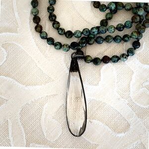 Jade & Crystal Beaded Necklace